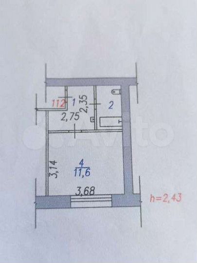 Квартира-студия, 18,1 м², 2/5 эт.