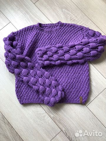 Свитер ручной работы меринос 42