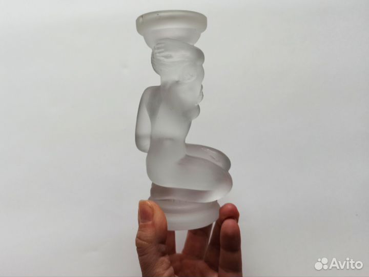 Подсвечник матовое стекло девушка Ева