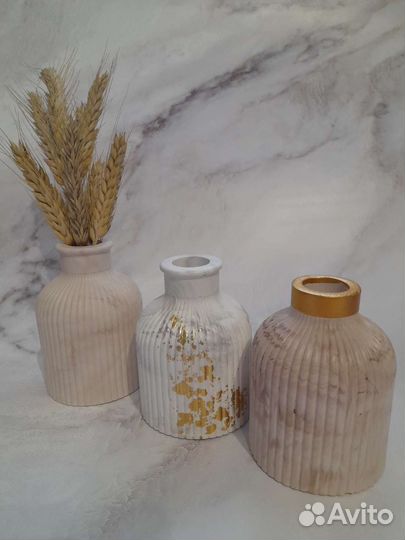 Ваза из гипса ручной работы