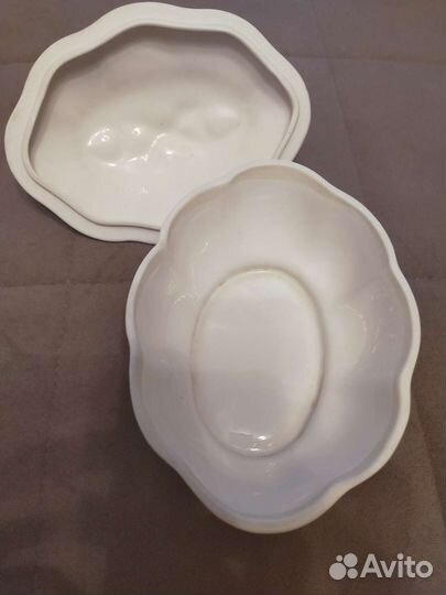 Конфетница с крышкой Гжель СССР