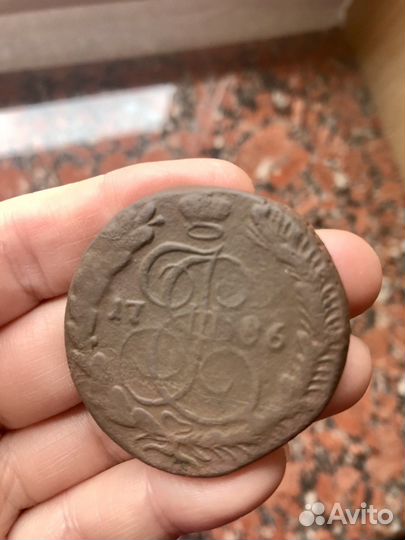 Монеты 5 копеек Екатерины 2 - 1786 км