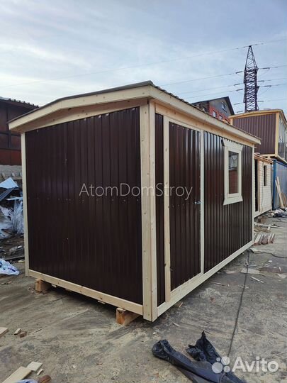 Вагончик бытовка строительная с установкой