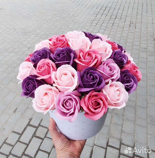 Букеты из роз из мыла