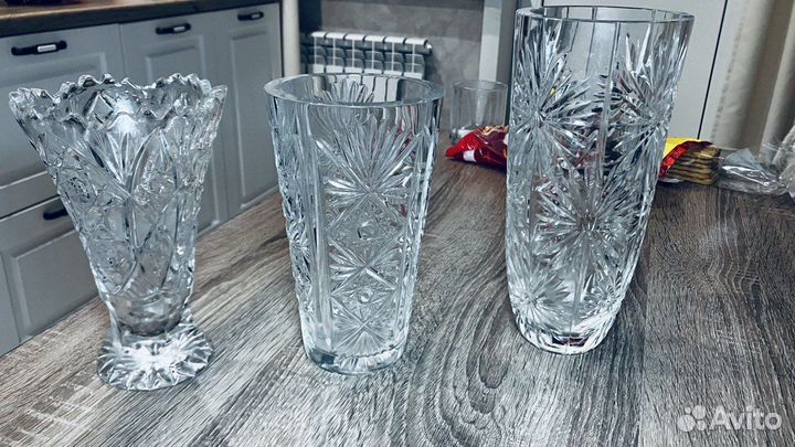 Ваза для цветов хрустальная