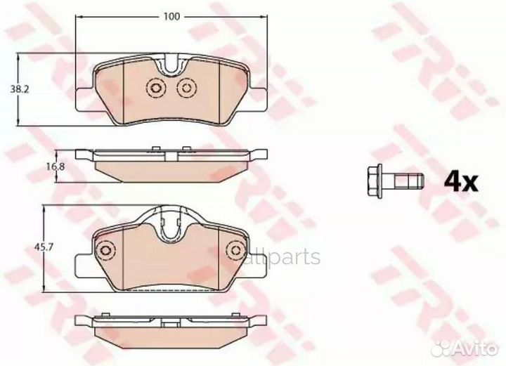 TRW GDB2088 Колодки торм.зад