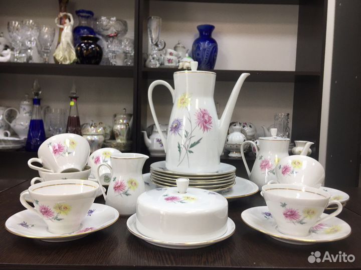 Винтаж: Чайно-кофейный сервиз ГДР ‘ Астры’