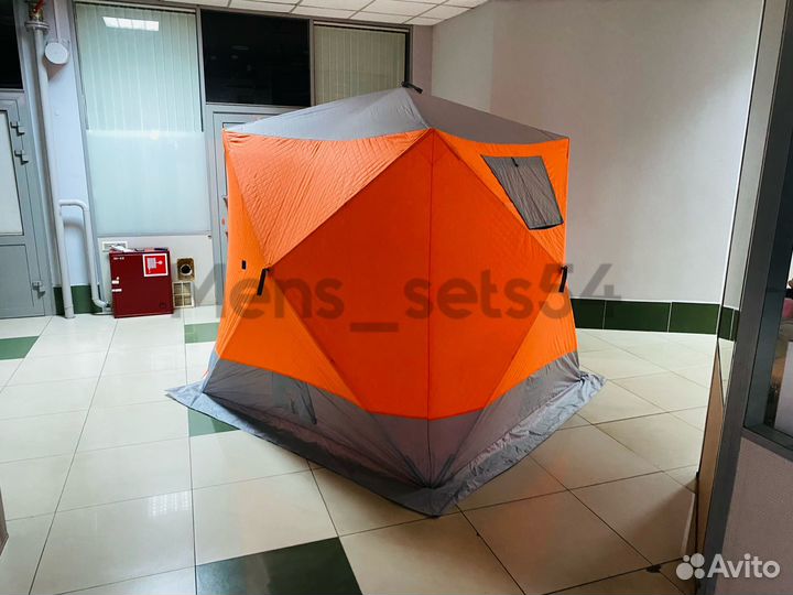 Зимняя палатка куб 3слоя 200х200х215см с дымоходом