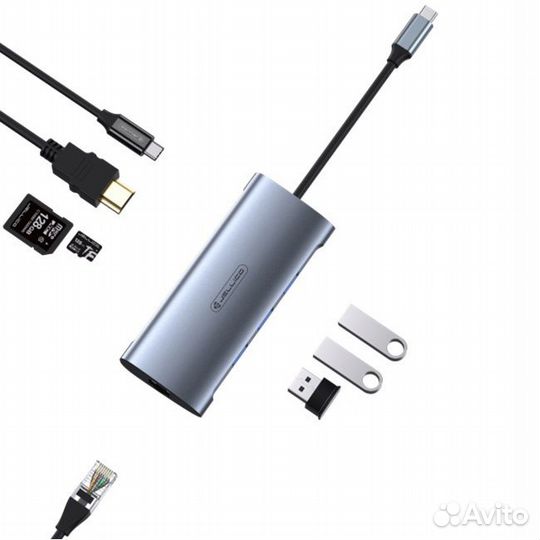 Адаптер USB-C Hub 8в1 Jellico HU-81