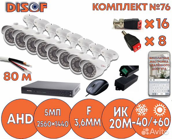 Видеонаблюдение комплект AHD №76