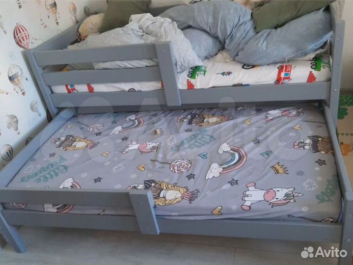 Кровать для 2их детей из березы