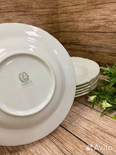 Набор глубоких тарелок «Отводка золото» 23см. 6шт