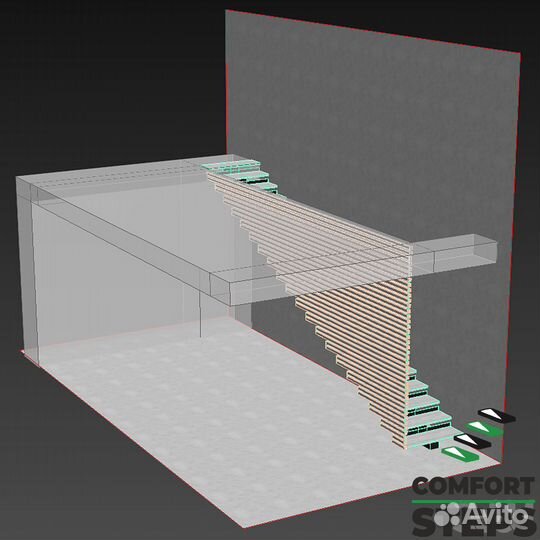 Лестница на металлокаркасе