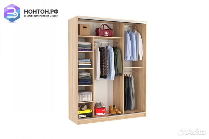 Шкаф-купе Бассо 7-600 яблоня дуб сонома