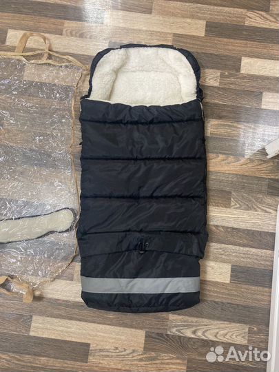 Меховой конверт в коляску овчина