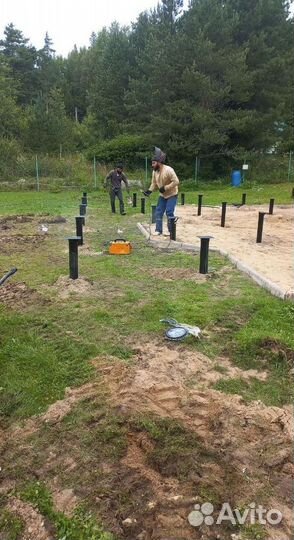 Винтовые сваи под ключ, монтаж винтовых свай