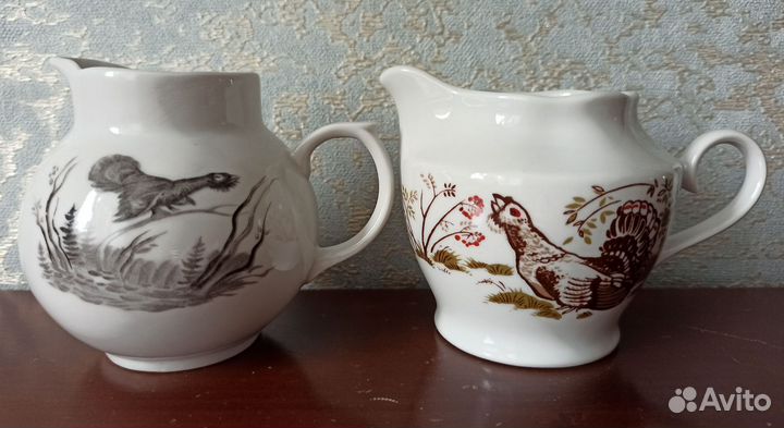Винтажные молочники, сливочники. С глухарями. СССР