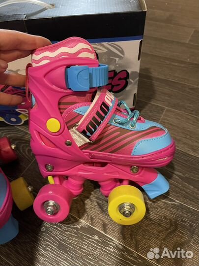Коньки роликовые Rollo pro раздвижные + защита