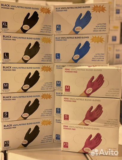 Перчатки одноразовые винил/нитриловые