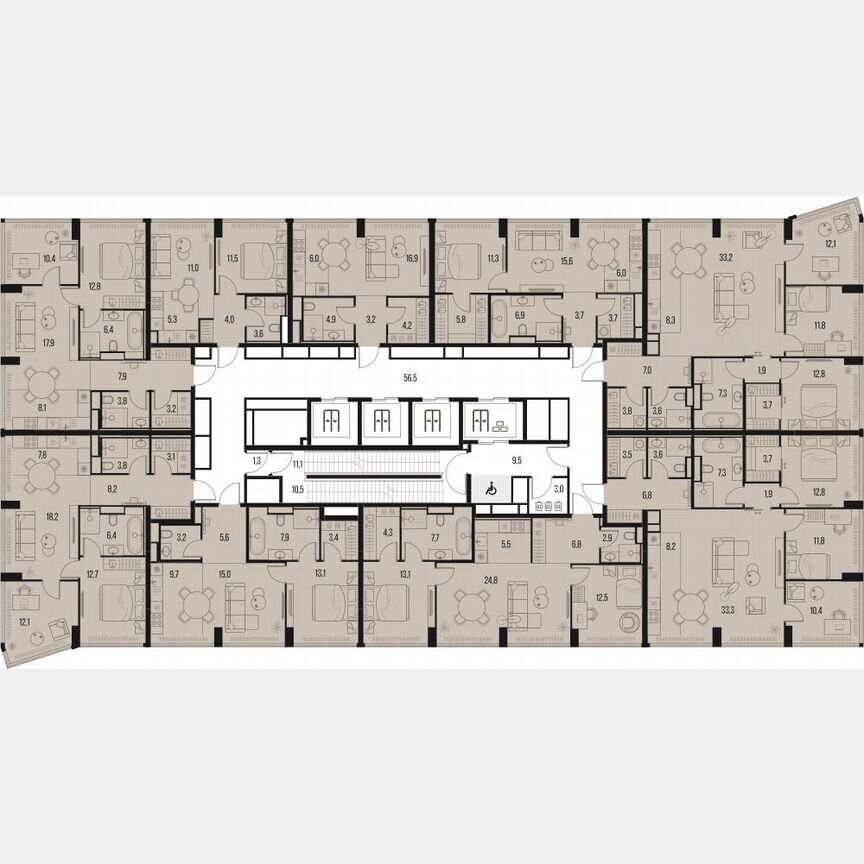 2-к. квартира, 53 м², 4/39 эт.