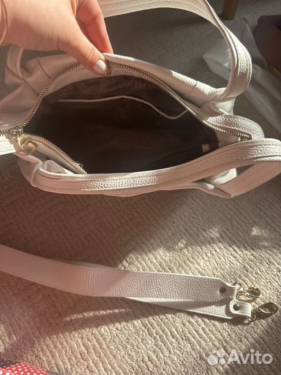 Сумка женская натуральная кожа белая