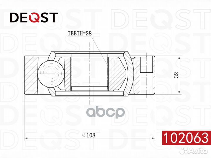 ШРУС audi 80,90,100,A4,A6/VW passat 102063 deqst