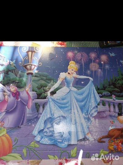 Крупные пазлы 5 сюжетов,фитбол детский с рожками