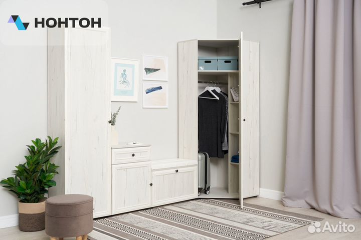 Угловой шкаф Оскар-7А дуб крафт белый