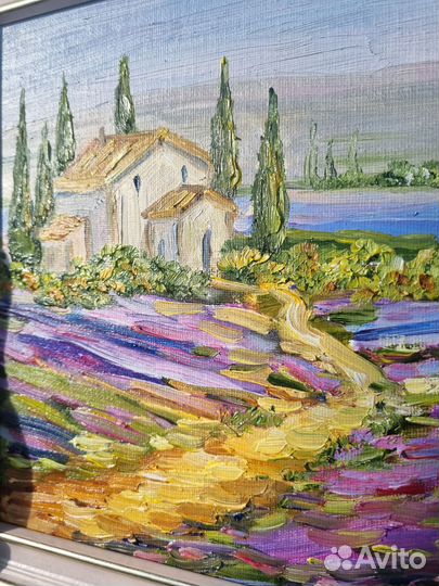 Картина маслом Прованс лаванда пейзаж холст