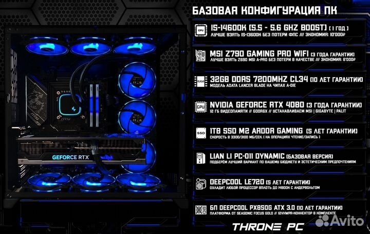 Игровой пк 14600K/ RTX 4080/ 32Гб DDR5 7200 MHz