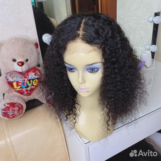 Парик кудрявый из натуральных волос