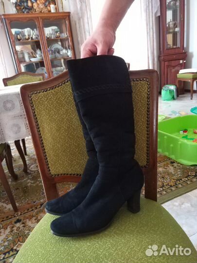 Сапоги зимние замшевые