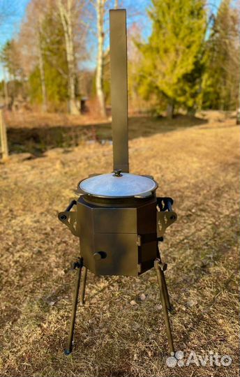 Печь под казан с трубой