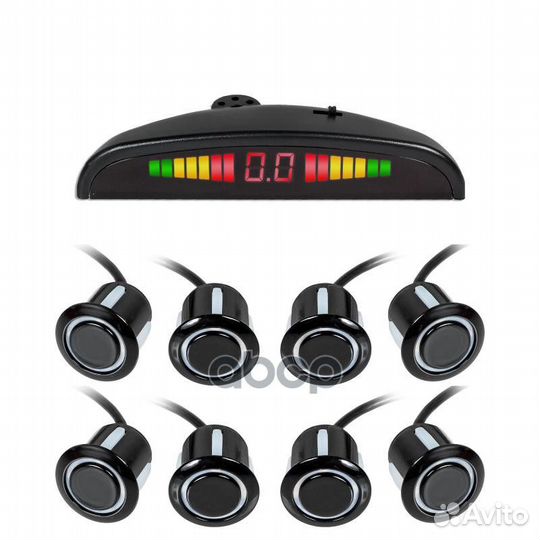 Парковочный радар 8 датчиков, светодиодный экра