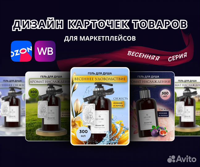 Дизайн карточек/инфографика для маркетплейсов