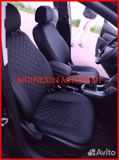 Чехлы Автопилот Chevrolet Lanos из экокожи чёрные