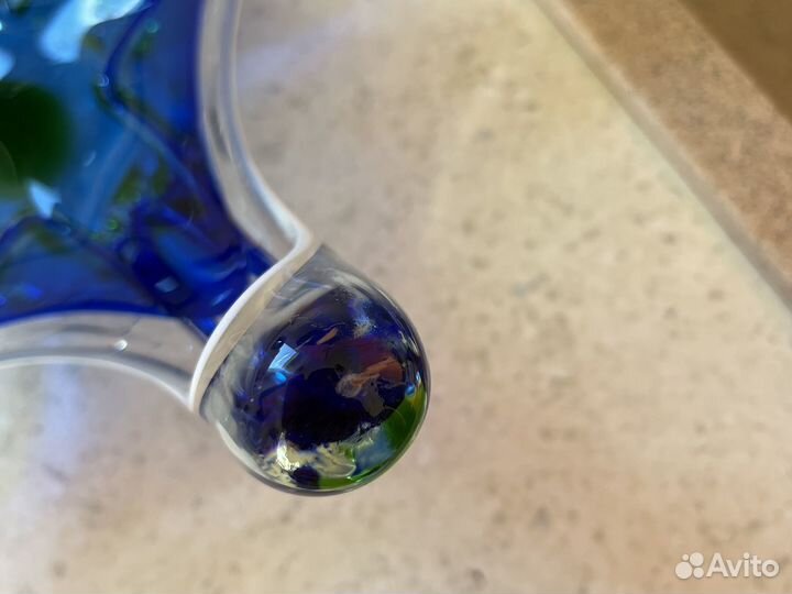 Ваза цветное стекло богемия СССР
