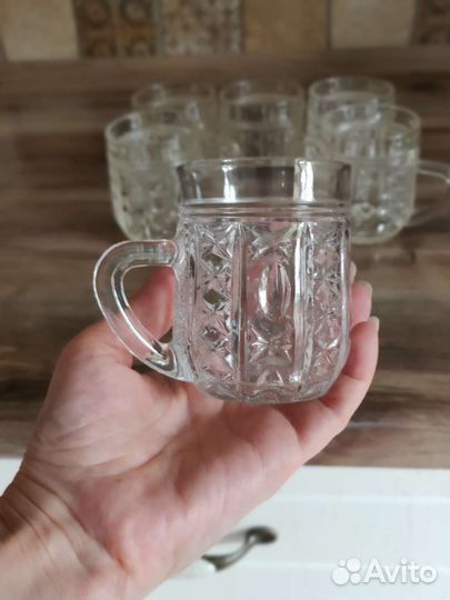 Стаканы кружки стекло с резьбой под хрусталь СССР