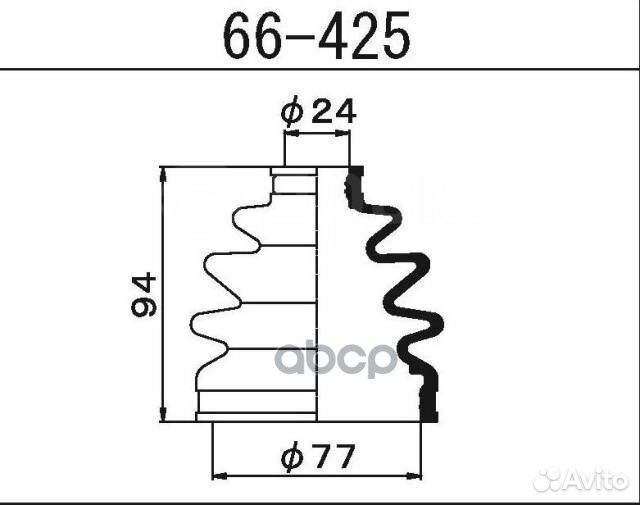 Пыльник внешн ШРУСа (d22 D77 H94) Mitsibishi
