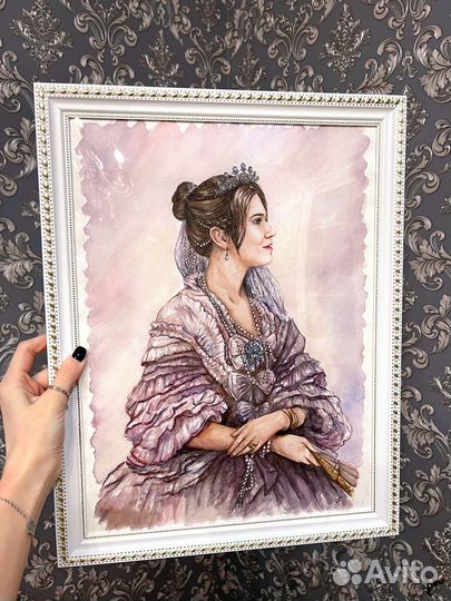 Портрет по фото на заказ картина акварель карандаш