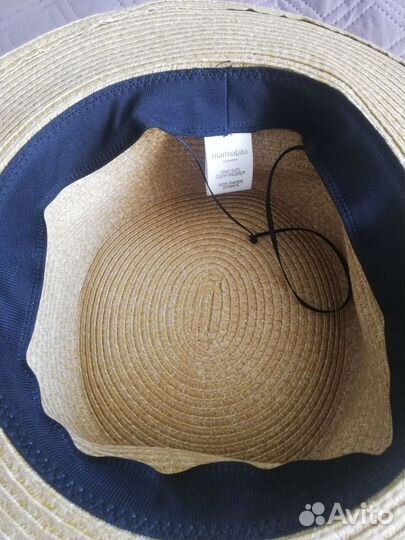 Шляпа-канотье соломенная летняя