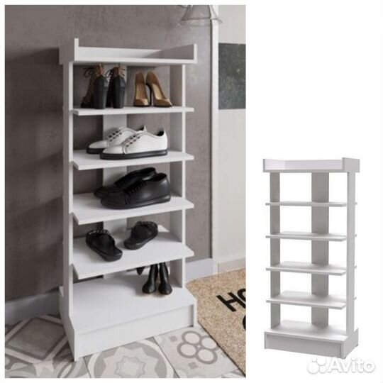 Обувница открытая Кевин, белый, 125х55х32 см