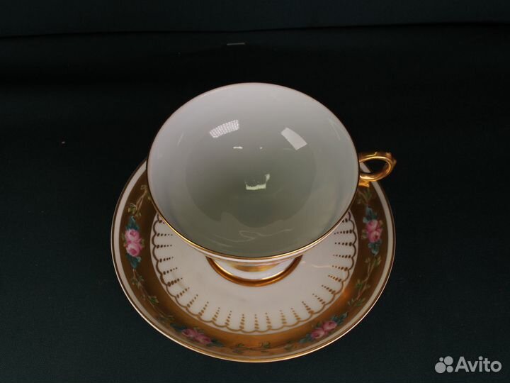 Коллекционная чайная пара. Роспись. Франция