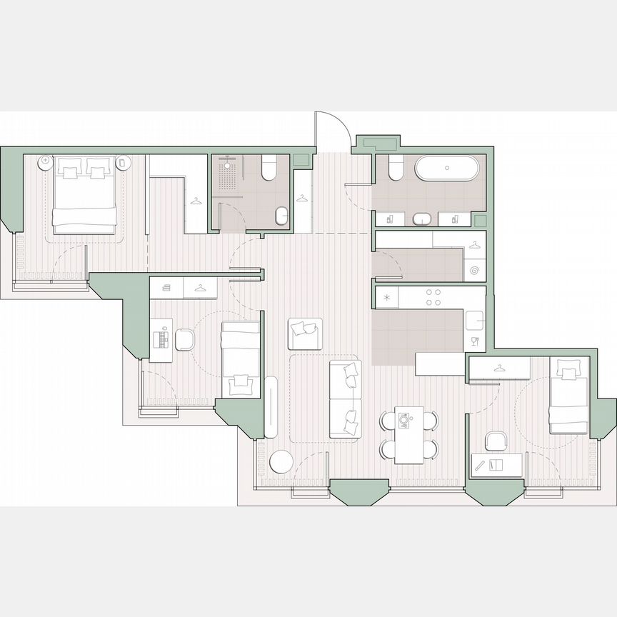 3-к. квартира, 87,1 м², 2/13 эт.