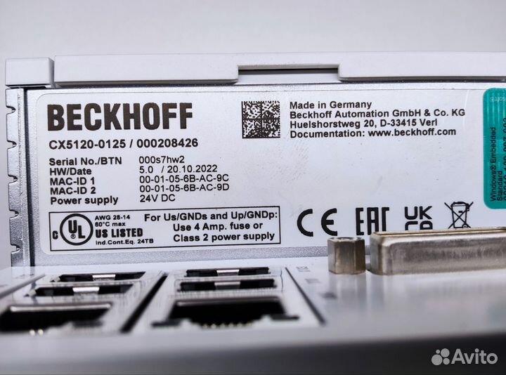 Beckhoff компьютер cx5120-0125