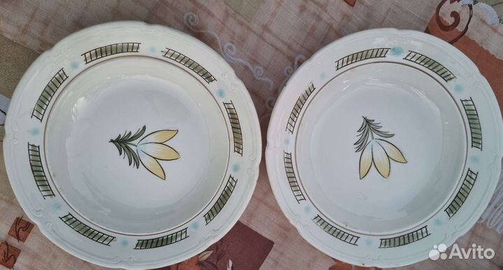 2 суповые тарелки из сервиза зик 1960-1965 гг