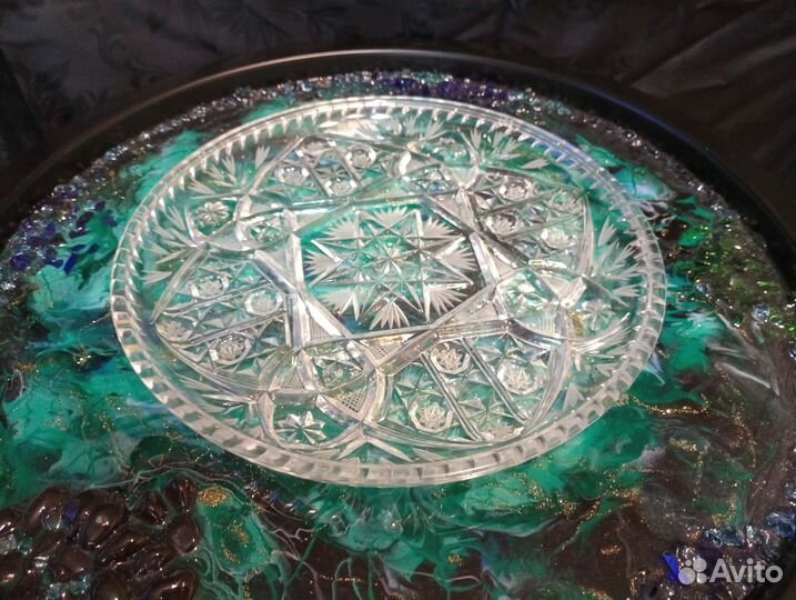 Тарелка хрустальная