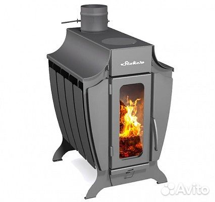 Печь отопительная по Stoker 100-G со стеклом Ермак