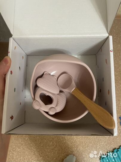 Новый Набор силиконовой посуды для малыша