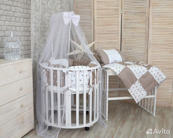 Кроватка 9 в 1 + маятник + 2 матраса